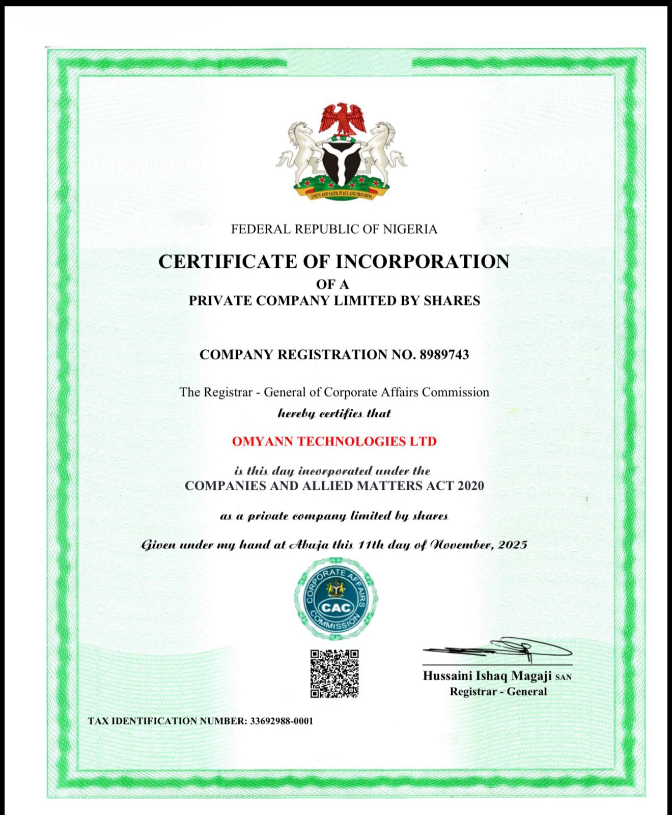 CAC Certificate